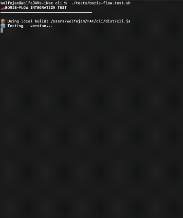 Boris-Flow integration tests running - all 12 tests passing